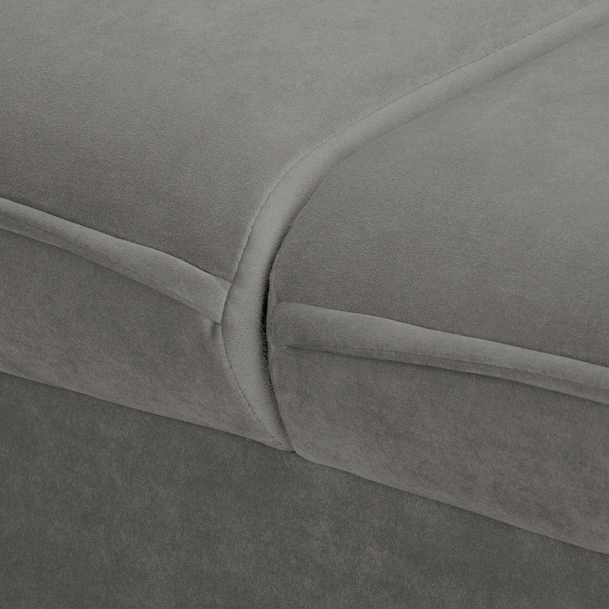 3-SITZER-SOFA JULI Samt Grau  - Schwarz/Grau, Design, Holz/Textil (203/86/100cm) - P & B