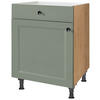 KOCHFELDUMBAUSCHRANK 60/87/56 cm  in Grün, Eichefarben  - Eichefarben/Schwarz, MODERN, Holzwerkstoff/Metall (60/87/56cm) - Nobilia