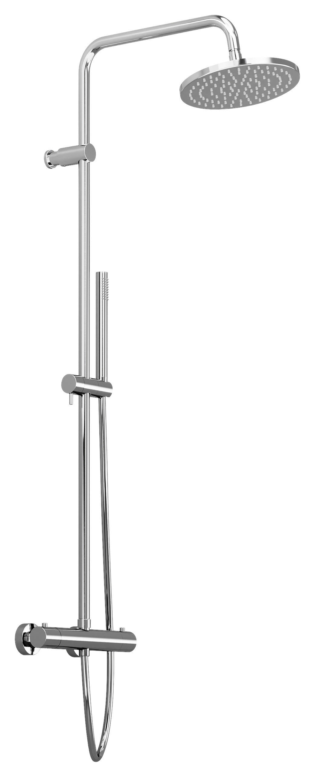 ÜBERKOPFBRAUSESET  - Chromfarben, MODERN, Metall (27,7/117/56,5cm)