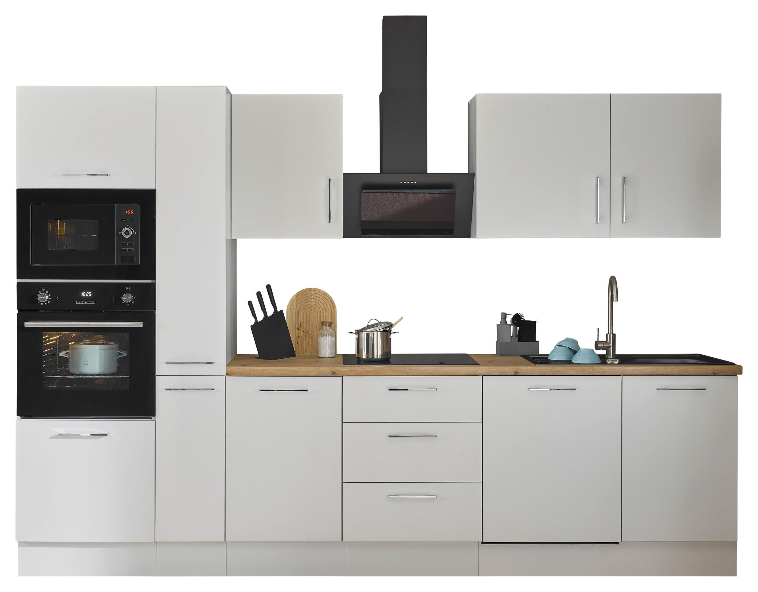 Thumbnail - Mid.you Küchenblock, Weiß, Eiche Artisan, Metall, 3 Schubladen, seitenverkehrt montierbar, nur wie online abgebildet bes...