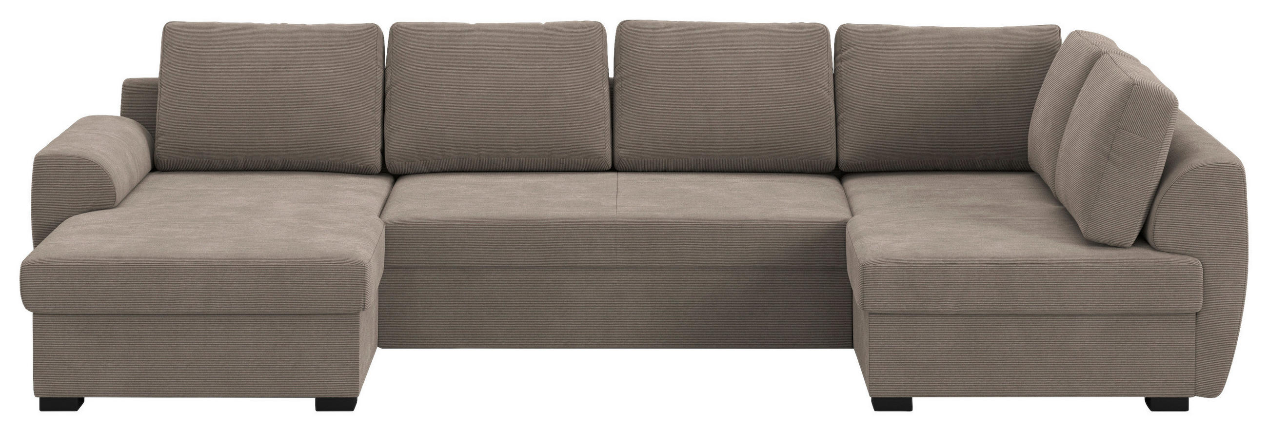 SJEDEĆA GARNITURA tekstil  taupe   - crna/taupe, Trend, tekstil/plastika (154/327/86cm) - MID.YOU