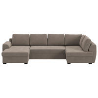 SJEDEĆA GARNITURA tekstil  taupe   - crna/taupe, Trend, tekstil/plastika (154/327/86cm) - MID.YOU