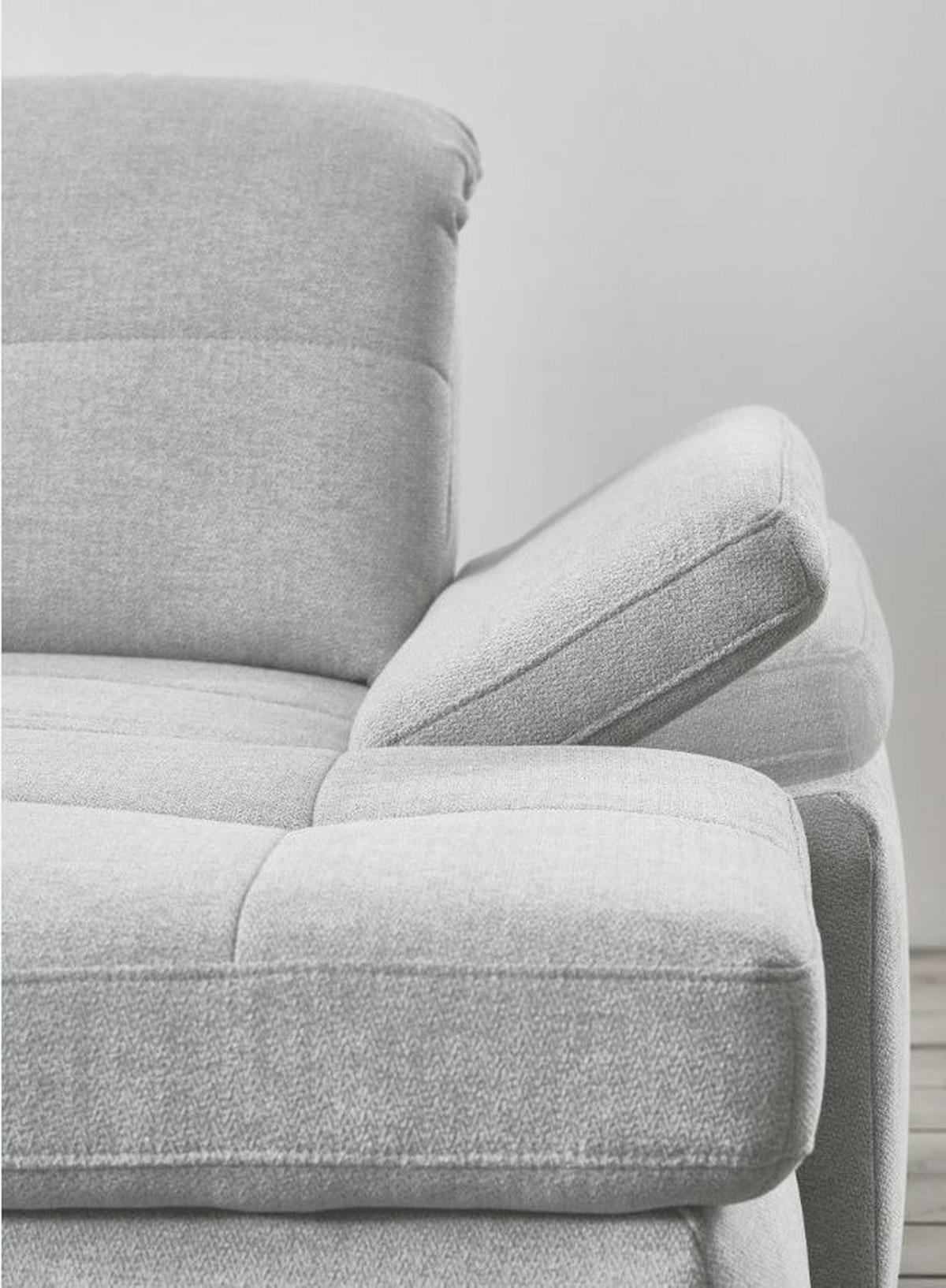 SAROKKANAPÉ fa, faalapú anyag szürke  - króm/szürke, Design, faalapú anyag/fa (260/371/195cm) - Beldomo Style