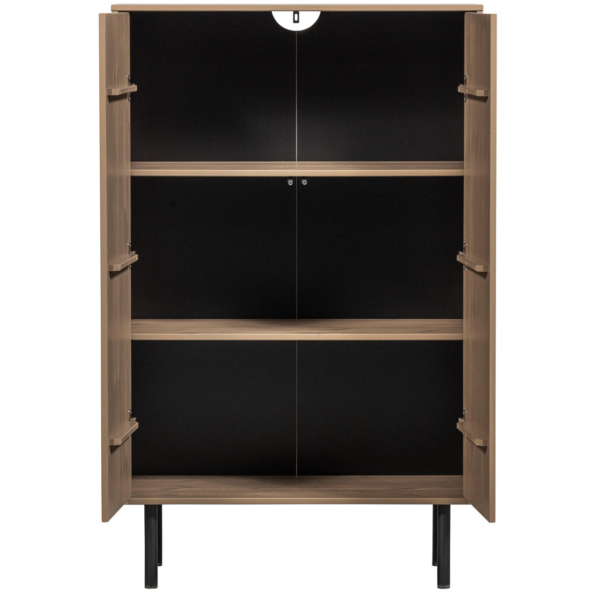 KOMMODE Cadiz  in 85/135/40 cm  - Schlammfarben/Schwarz, Design, Holz/Metall (85/135/40cm) - Livetastic
