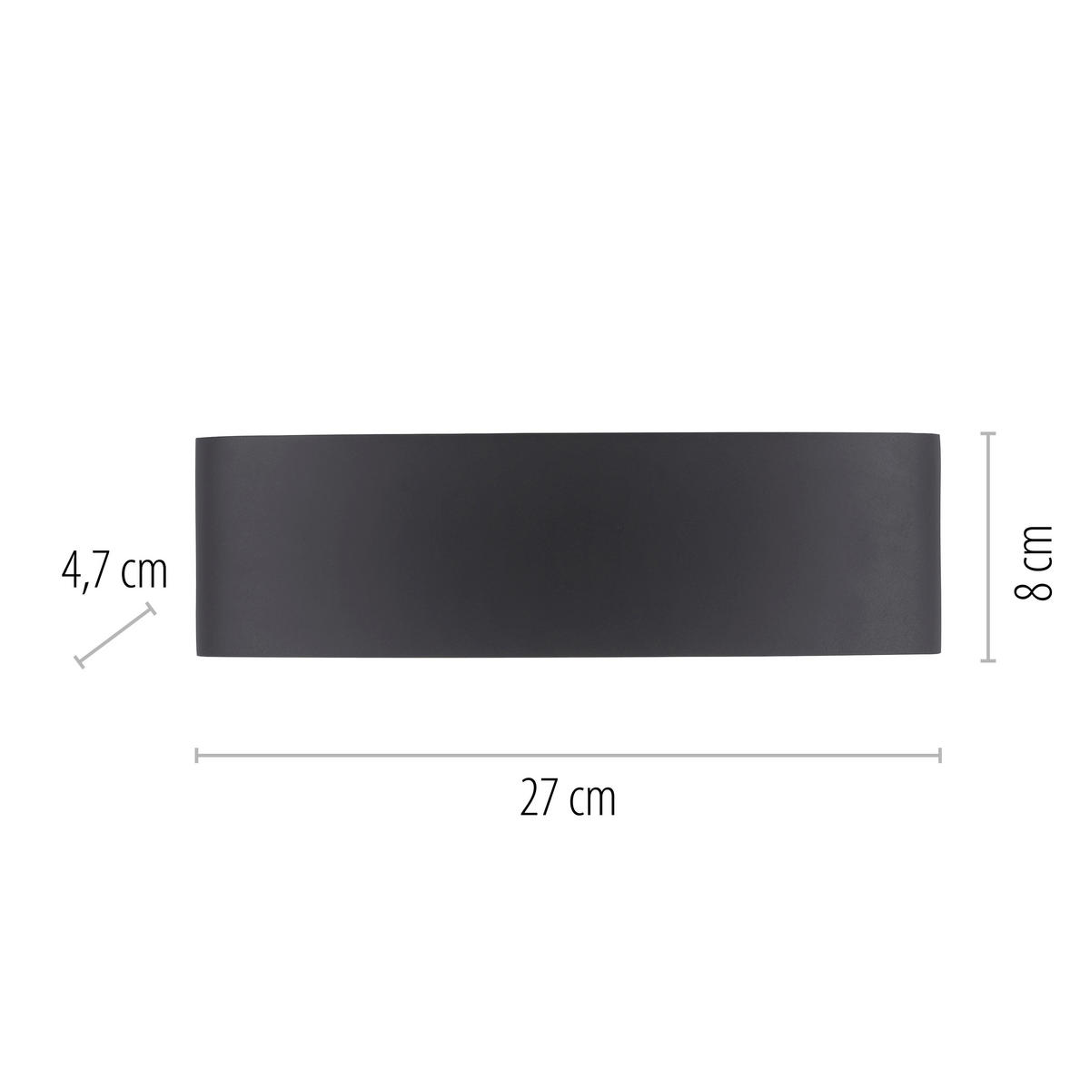 LED-WANDLEUCHTE 27/4,7/8 cm   - Anthrazit, Design, Kunststoff/Metall (27/4,7/8cm)