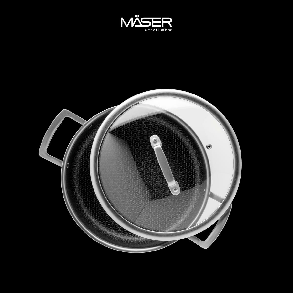 KOCHTOPF HESTIA KERAMIK 2,8 l  - Silberfarben/Schwarz, Basics, Metall (20/15cm) - Mäser