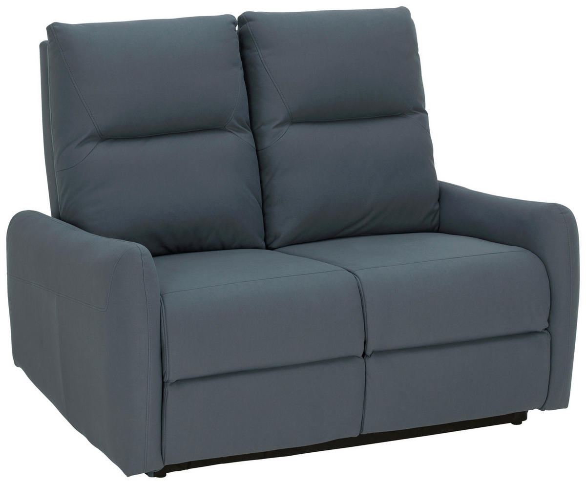 SITZGARNITUR Mikrofaser Dunkelblau  - Schwarz/Dunkelblau, KONVENTIONELL, Textil/Metall - Livetastic