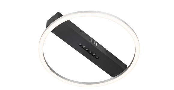LED-DECKENLEUCHTE 40/6 cm - Schwarz/Alufarben, Basics, Kunststoff/Metall (40/6cm) - Novel