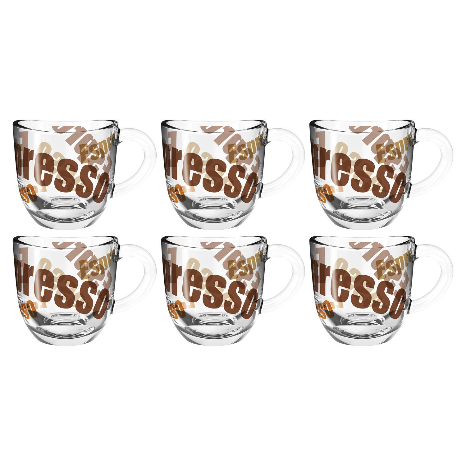 ESPRESSOGLÄSERSET Napoli 6-teilig  - Transparent/Braun, KONVENTIONELL, Glas (80ml) - Leonardo