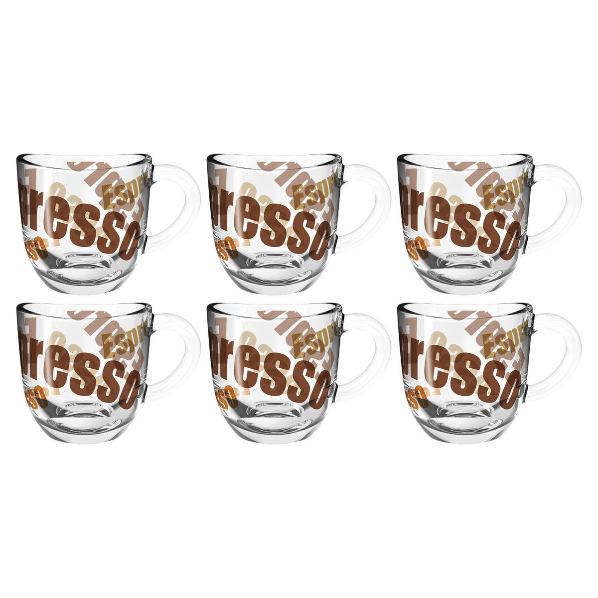 ESPRESSOGLÄSERSET Napoli 6-teilig  - Transparent/Braun, KONVENTIONELL, Glas (80ml) - Leonardo