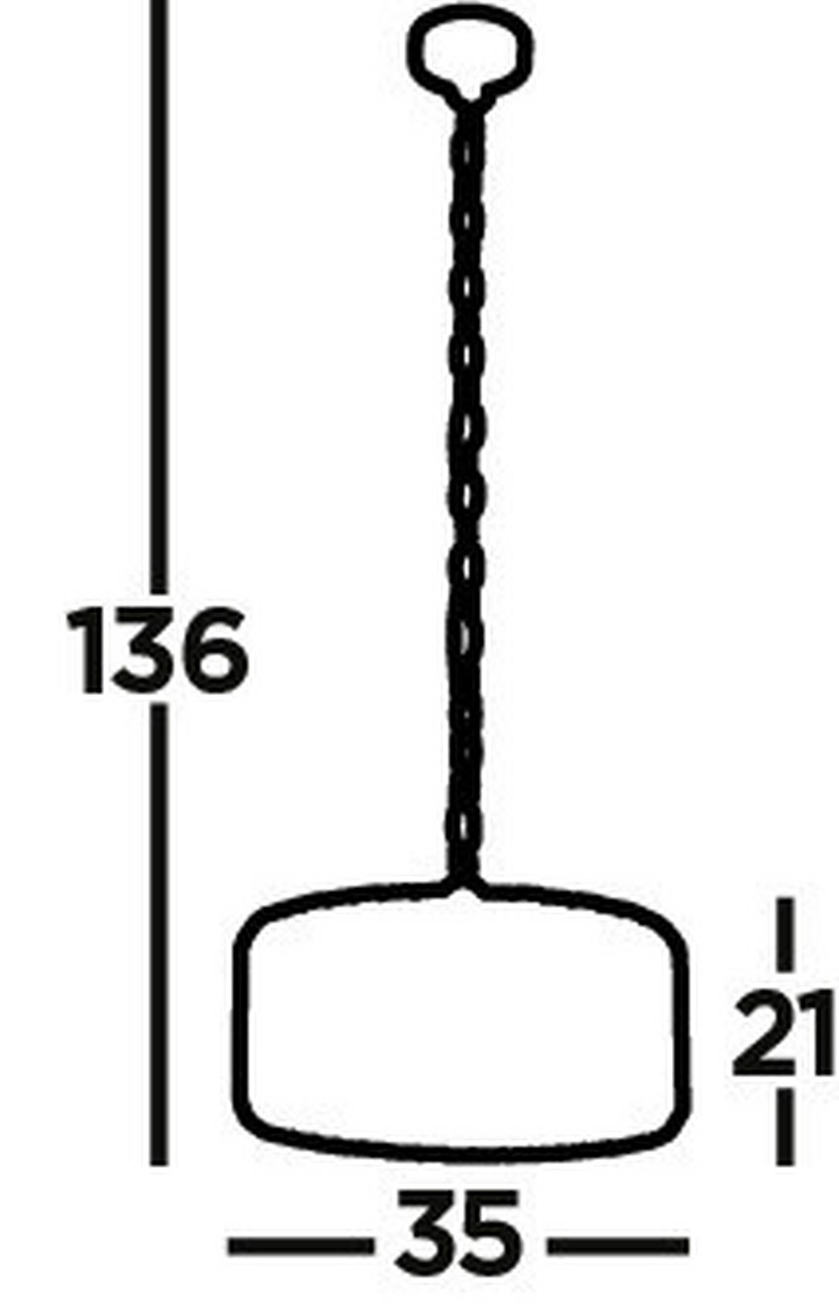 HÄNGELEUCHTE 35/136 cm  - Chromfarben/Bernsteinfarben, KONVENTIONELL, Glas/Metall (35/136cm)