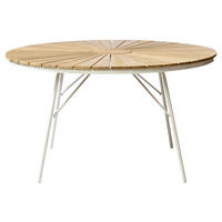 GARTENTISCH 110/110/74 cm Holz Weiss, Teakfarben rund  - Weiss Hochglanz/Weiss, Konventionell, Holz/Metall (110/110/74cm) - Gardenson