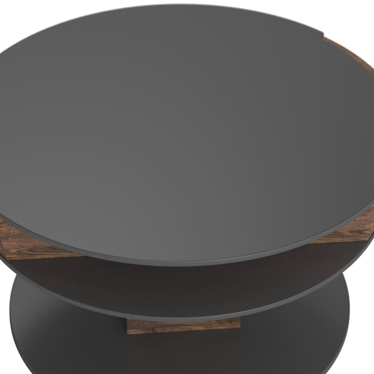 COUCHTISCH Wildwalnuss furniert ESG, Parsolglas 80/80/38-58 cm rund Walnussfarben  - Walnussfarben, Design, Glas/Holz (80/80/38-58cm) - Voglauer