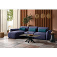 ECKSOFA  in Chenille Blau  190/340 cm  - Blau/Schwarz, Design, Kunststoff/Textil (190/340cm) - Belluti