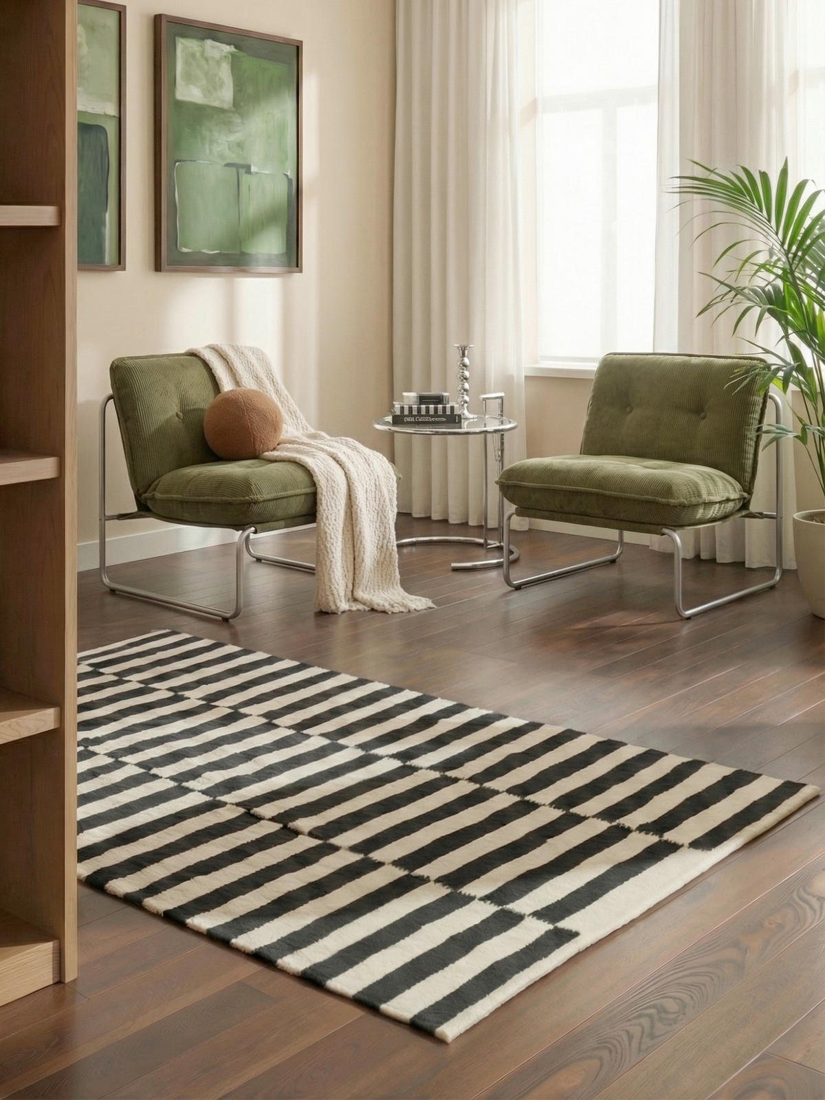 HANDWEBTEPPICH 120/180 cm Vika Schwarz, Weiß  - Schwarz/Weiß, Basics, Textil (120/180cm) - Hanse Home
