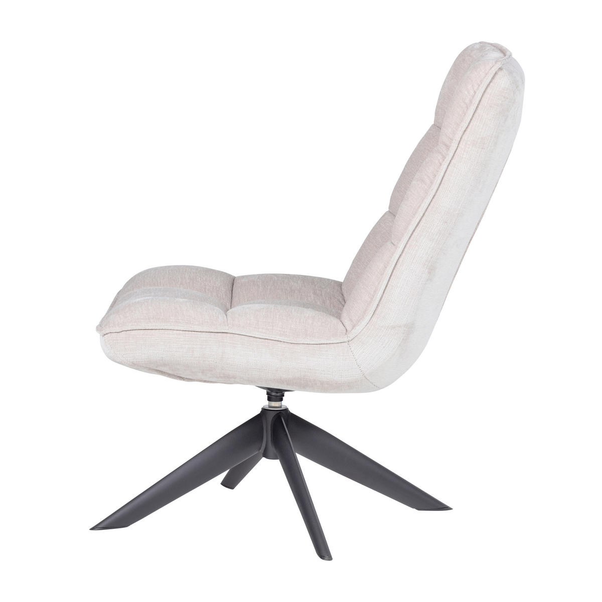 SESSEL in Chenille Naturfarben  - Schwarz/Naturfarben, MODERN, Textil/Metall (70/97/85cm) - Livetastic