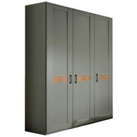 DREHTÜRENSCHRANK 150/216/58 cm,  in Salbeigrün, Eiche Bianco, 3-türig  - Eiche Bianco/Salbeigrün, LIFESTYLE, Holzwerkstoff/Metall (150/216/58cm) - Landscape