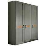 DREHTÜRENSCHRANK 150/216/58 cm,  in Salbeigrün, Eiche Bianco, 3-türig  - Eiche Bianco/Salbeigrün, LIFESTYLE, Holzwerkstoff/Metall (150/216/58cm) - Landscape