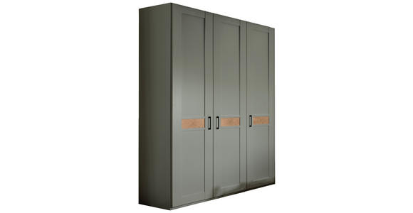 DREHTÜRENSCHRANK 150/216/58 cm,  in Salbeigrün, Eiche Bianco, 3-türig  - Eiche Bianco/Salbeigrün, LIFESTYLE, Holzwerkstoff/Metall (150/216/58cm) - Landscape