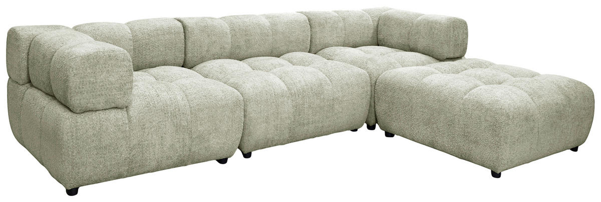 ECKSOFA ZAK in Bouclé Beige  280/186 cm  - Beige/Schwarz, Design, Kunststoff/Textil (280/186cm) - MID.YOU