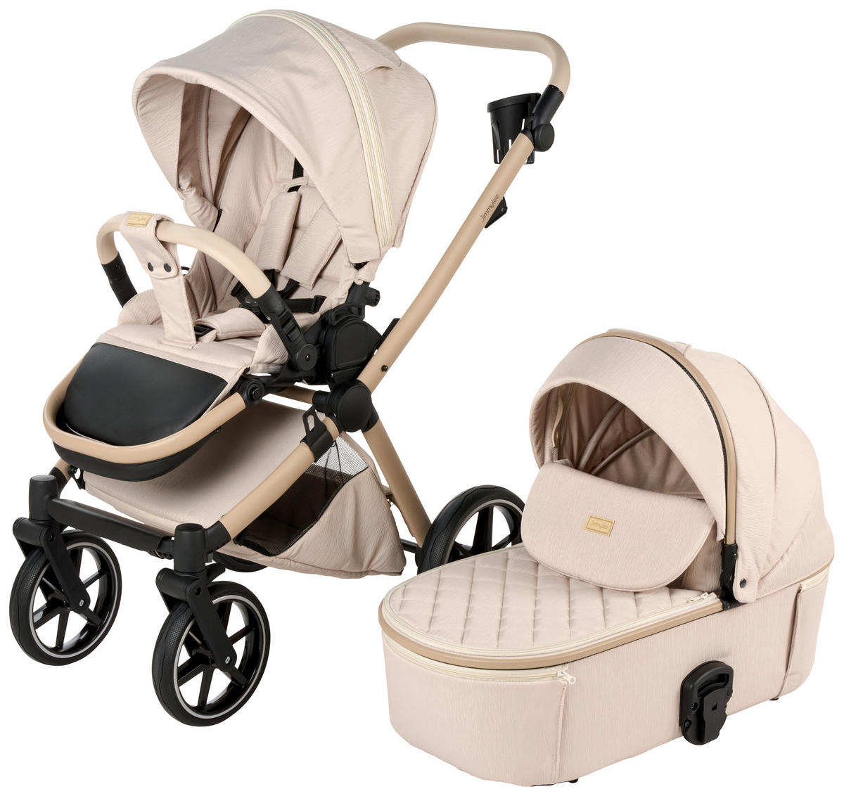 KINDERWAGENSET  - Beige, Trend, Kunststoff/Textil (100/59/106cm) - Jimmylee