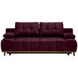 SCHLAFSOFA  mit Stoffauswahl, Rücken echt Webstoff Dunkelrot  - Schwarz/Dunkelrot, Design, Holz/Textil (206/77-87/102cm) - Novel