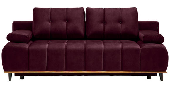 SCHLAFSOFA mit Stoffauswahl, Rücken echt Webstoff Dunkelrot - Schwarz/Dunkelrot, Design, Holz/Textil (206/77-87/102cm) - Novel