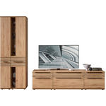 WOHNWAND 2-teilig  in Buchefarben  315/215/45 cm  - Buchefarben/Schwarz, KONVENTIONELL, Glas/Holzwerkstoff (315/215/45cm) - Venda