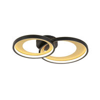 LED PLAFONJERA - zlatna/crna, Dizajnerski, metal/plastika (55/35/8,5cm) - Novel