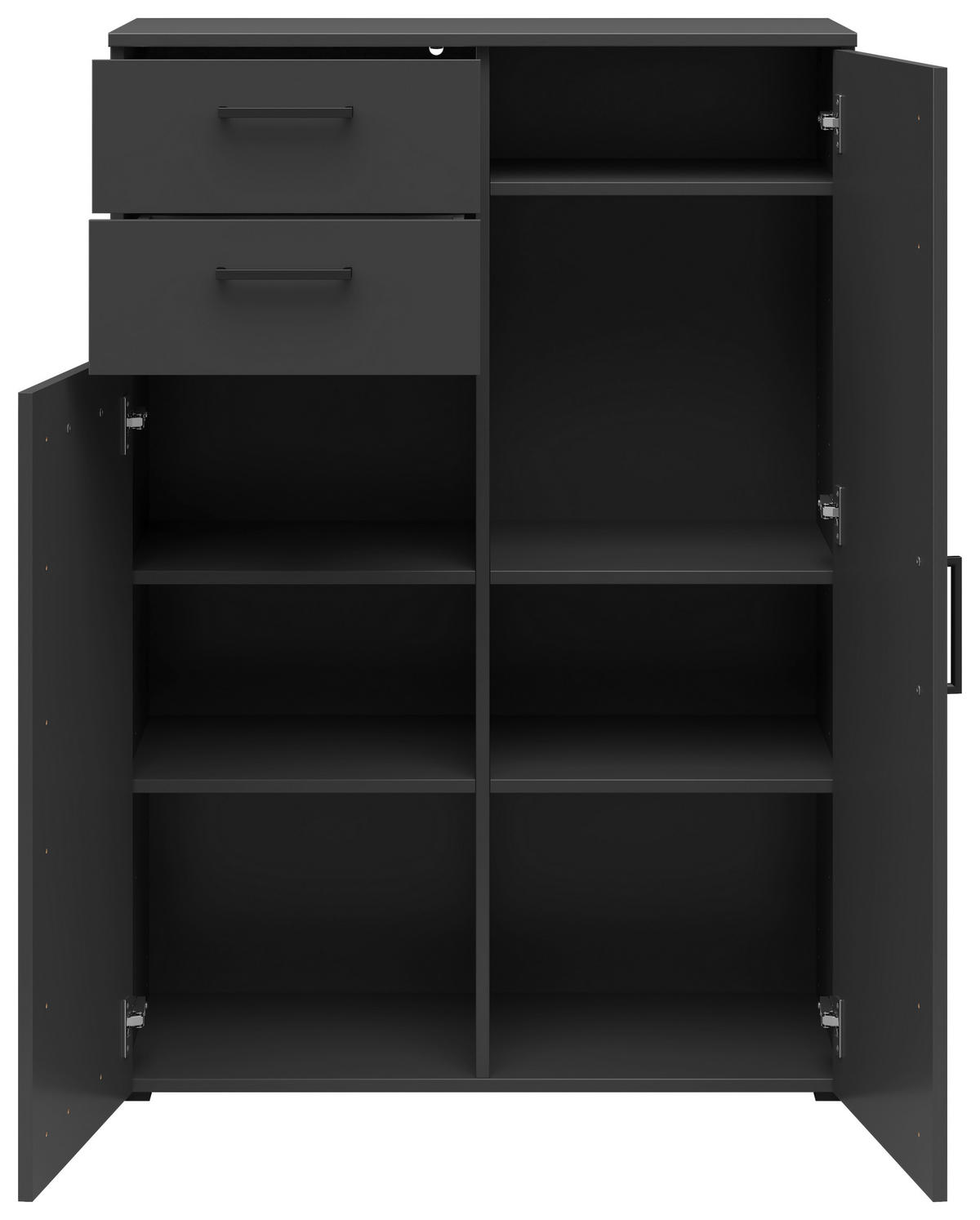 KOMODA, barve grafita  - črna/barve grafita, Moderno, umetna masa/leseni material (80/115/40cm) - Carryhome