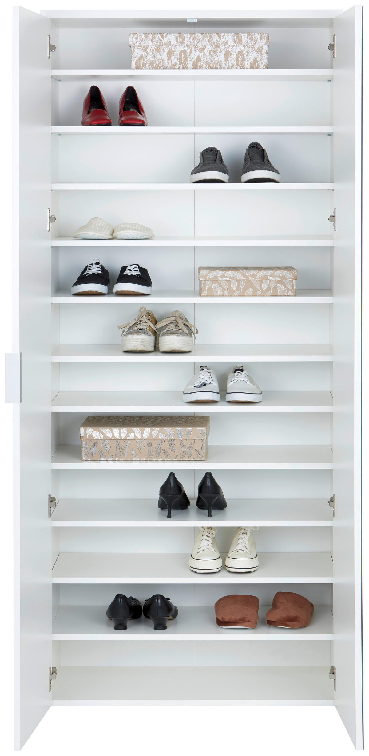 OMARA ZA ČEVLJE bela - bela/barve aluminija, Moderno, kovina/leseni material (80/190/38cm) - Carryhome