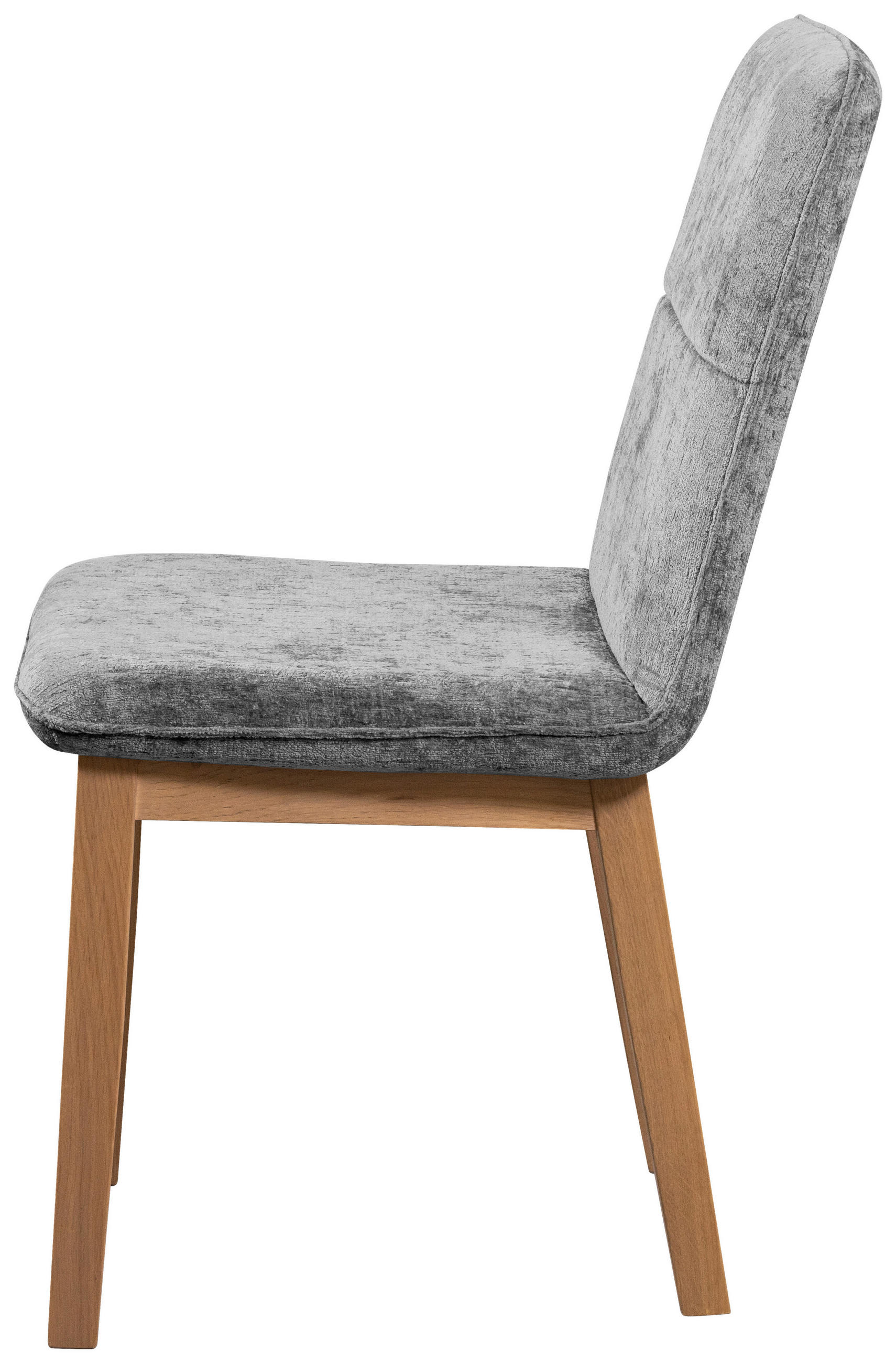 STUHL Webstoff Hellgrau Eiche vollmassiv  - Eichefarben/Hellgrau, KONVENTIONELL, Holz/Textil (47/91/44cm) - James Wood