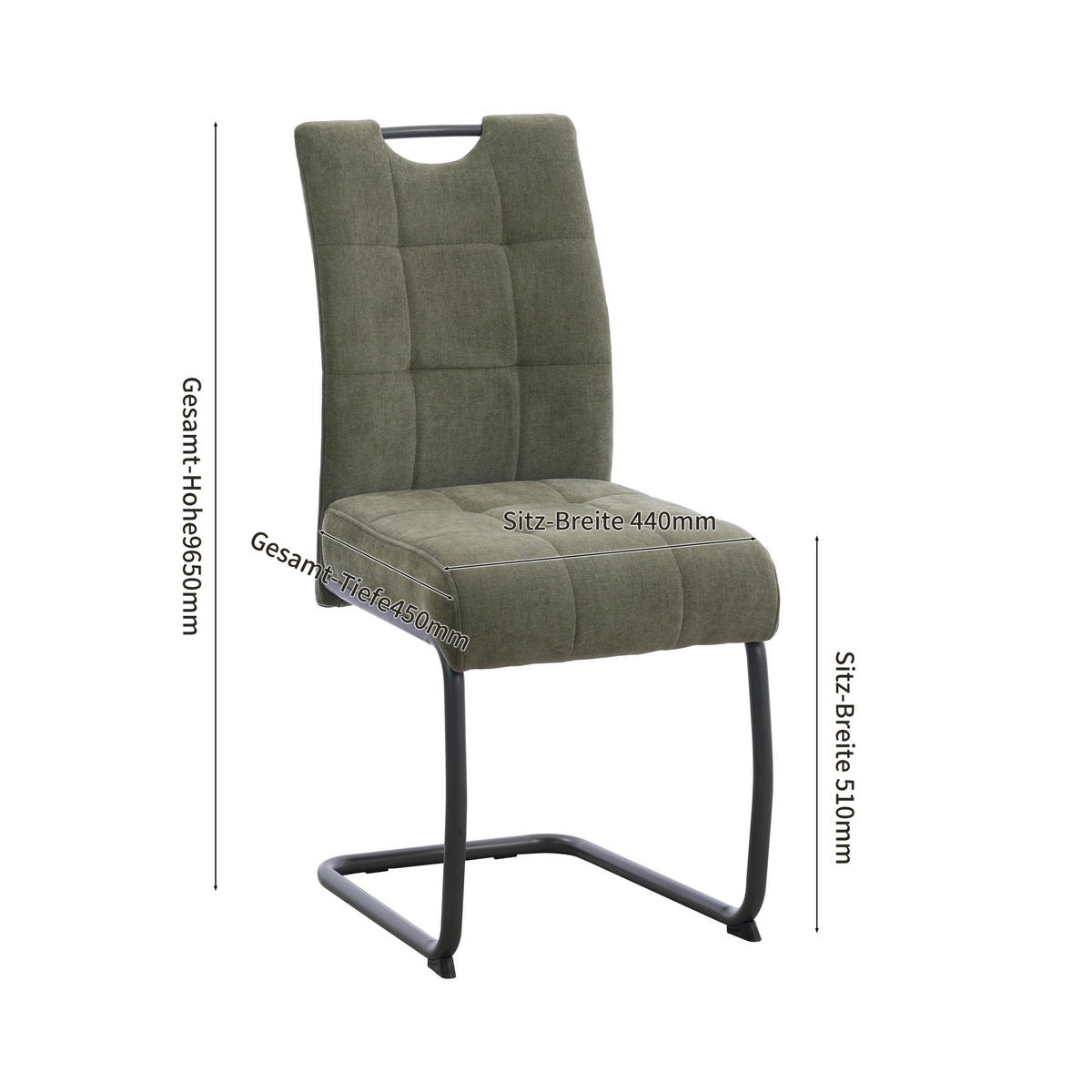 SCHWINGSTUHL   Mikrofaser  - Dunkelgrau/Beige, MODERN, Textil/Metall (44/95/61cm) - MID.YOU