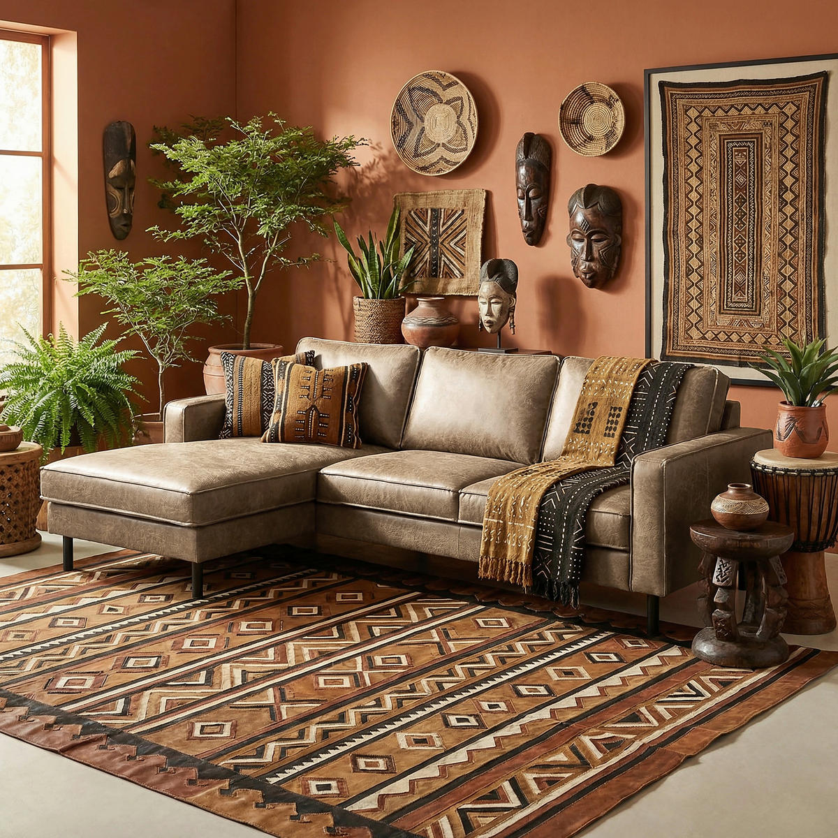 ECKSOFA Graubraun Echtleder Lederlook Rücken echt  - Graubraun, Design, Leder/Textil (166/238cm) - Livetastic