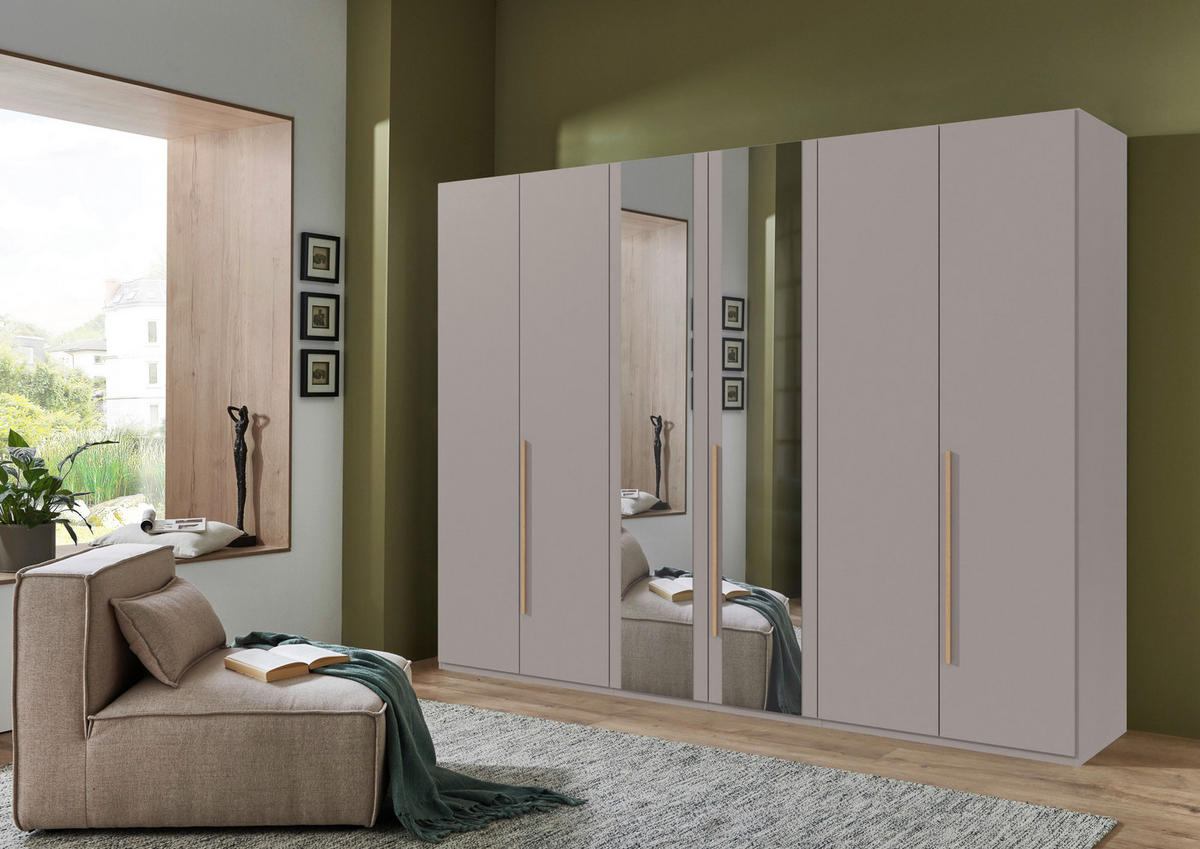 DREHTÜRENSCHRANK  in Sahara, Eiche Artisan  - Eiche Artisan/Sahara, MODERN, Glas/Holzwerkstoff (270/208/58cm) - Chameo