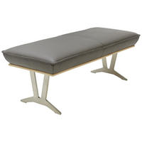 TABURETOVÁ LAVICE, divoký dub, jílová barva, barvy dubu, barvy nerez oceli - barvy dubu/jílová barva, Design, kov/dřevo (130/49/54cm) - Ambiente