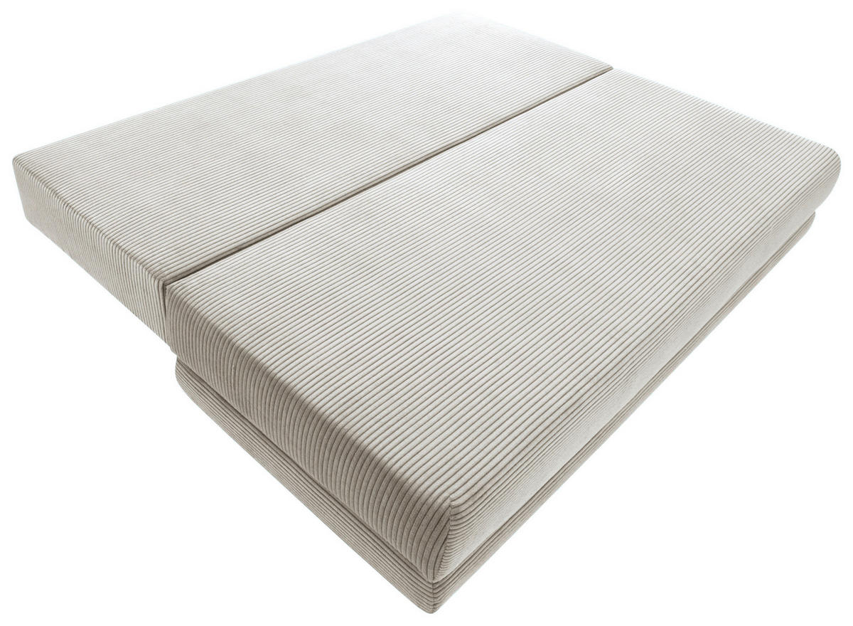 SCHLAFSOFA Cord Naturfarben  inkl. Rückenkissen, Armlehnenkissen, Bettkasten, Schlaffunktion, Rücken echt, Liegefläche im Originalstoff  - Schwarz/Naturfarben, KONVENTIONELL, Holz/Textil (196/96/103cm) - Carryhome