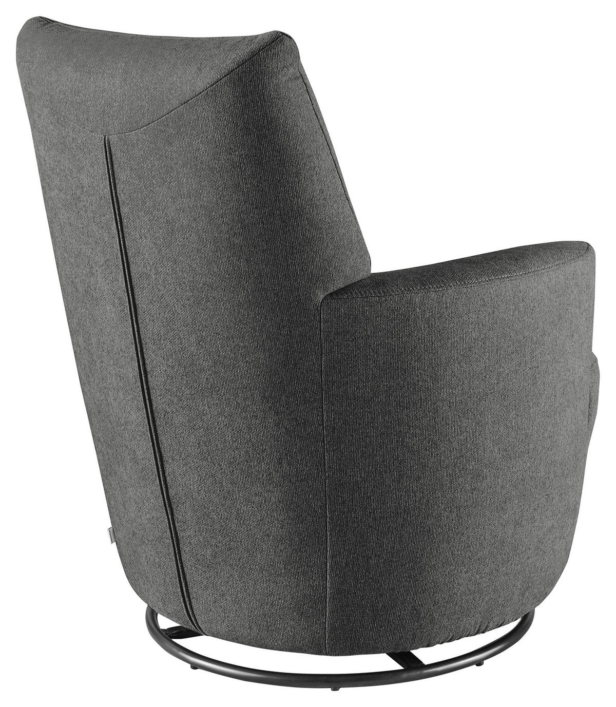 SESSEL Webstoff Graphitfarben    - Graphitfarben/Schwarz, Design, Textil/Metall (80/96/88cm) - SetOne by Musterring