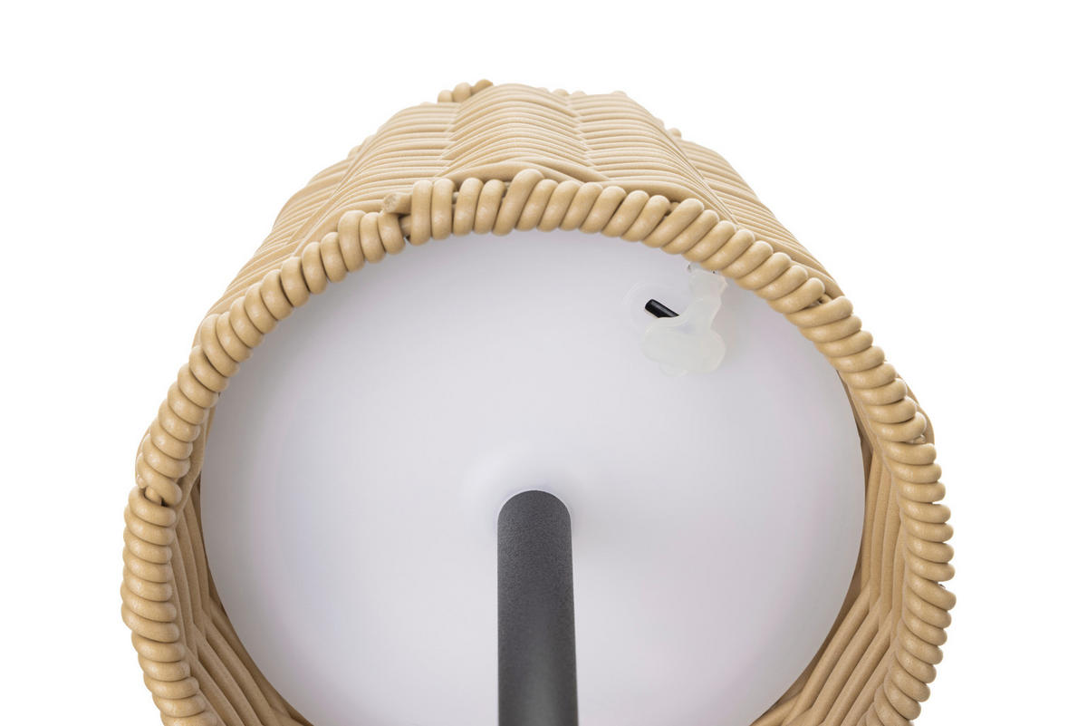 AKKU-TISCHLEUCHTE Landhaus 12,5/36 cm  - Schwarz/Braun, Natur, Kunststoff/Metall (12,5/36cm) - Novel