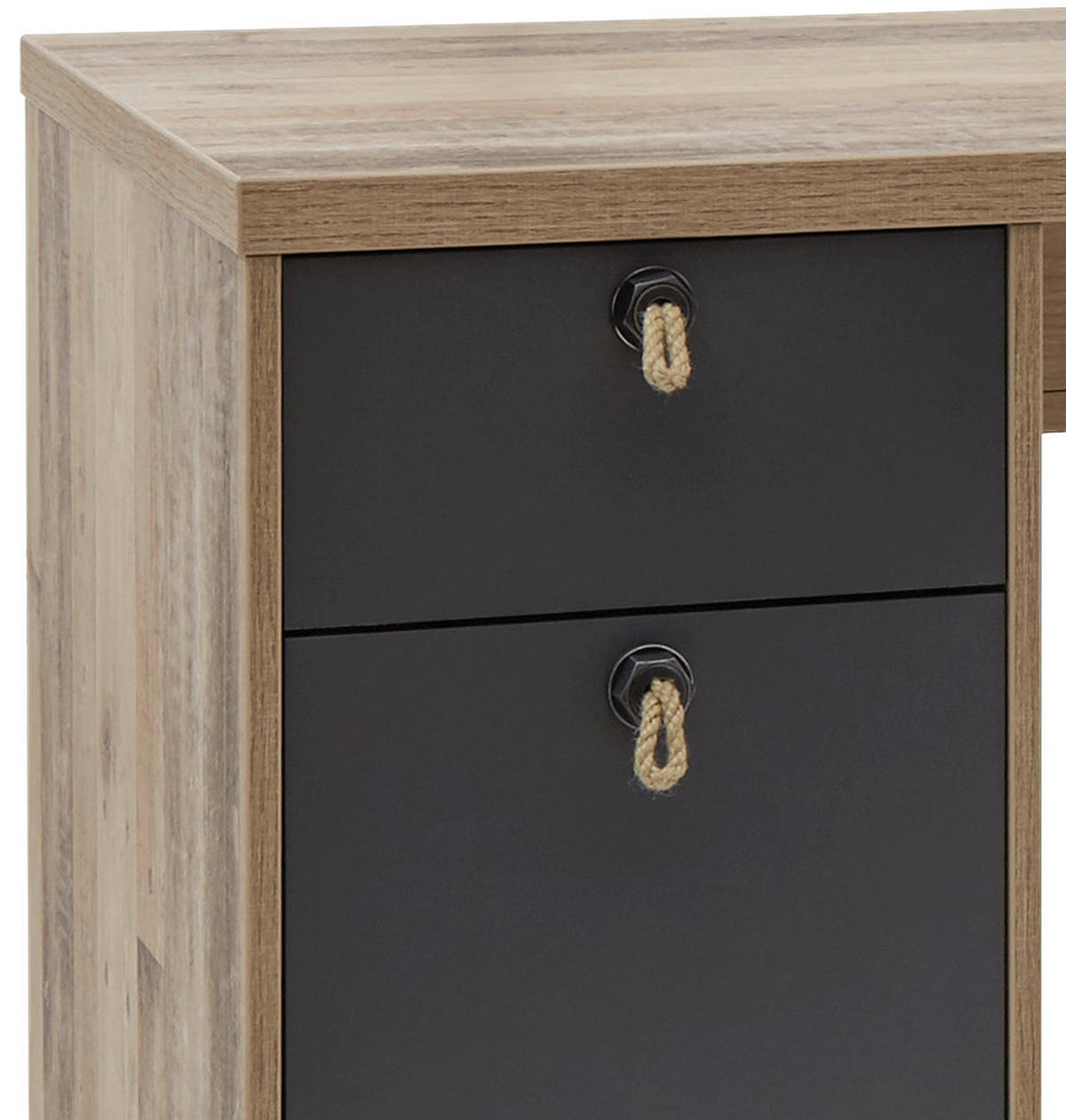 SCHREIBTISCH 130/70/75 cm  in Anthrazit, Fichtefarben  - Fichtefarben/Anthrazit, Basics, Holzwerkstoff/Kunststoff (130/70/75cm) - MID.YOU