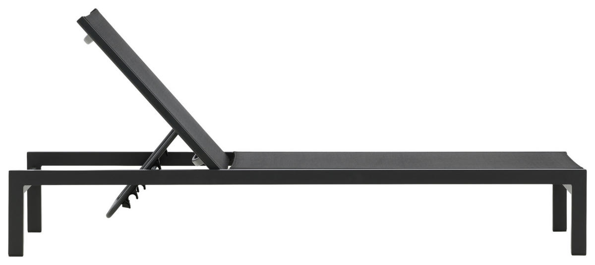 SONNENLIEGE 60/30/195 cm  - Schwarz, KONVENTIONELL, Metall (60/30/195cm) - Gardenson