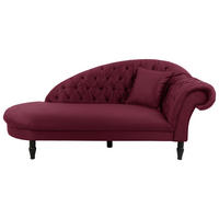 RÉCAMIERE Rot Velours  - Rot/Schwarz, Design, Holz/Textil (103/91/216cm) - MID.YOU