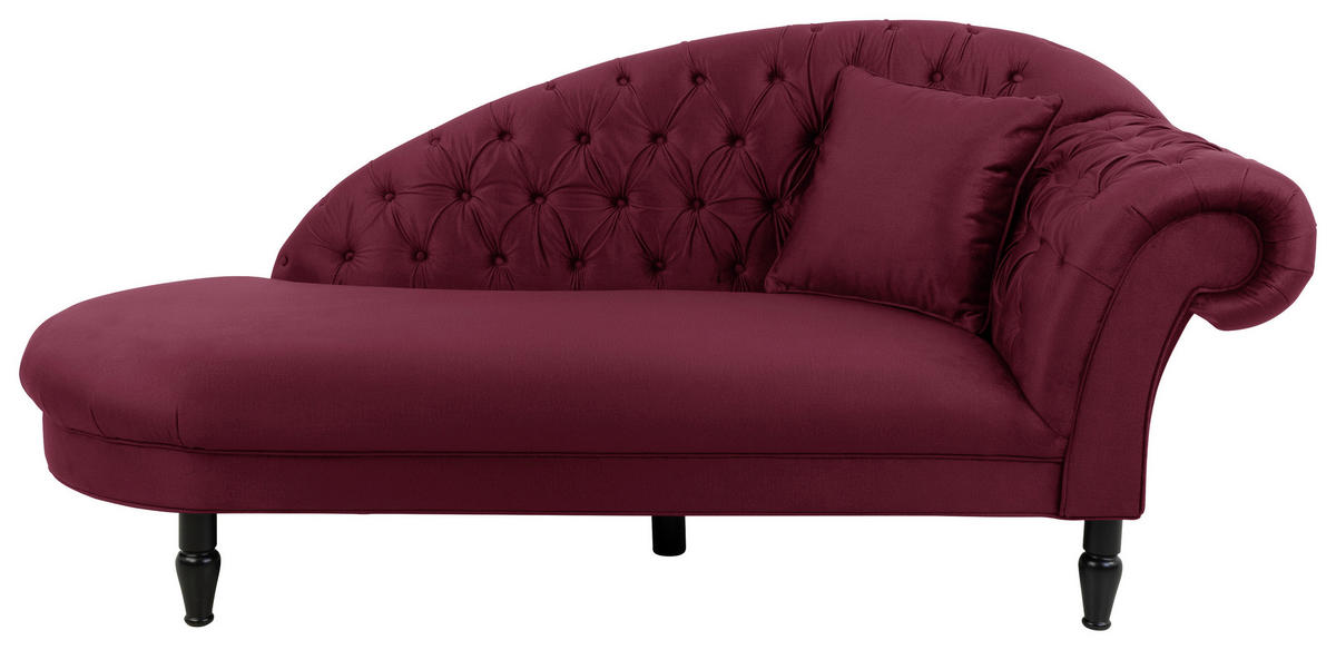 RÉCAMIERE Rot Velours  - Rot/Schwarz, Design, Holz/Textil (103/91/216cm) - MID.YOU