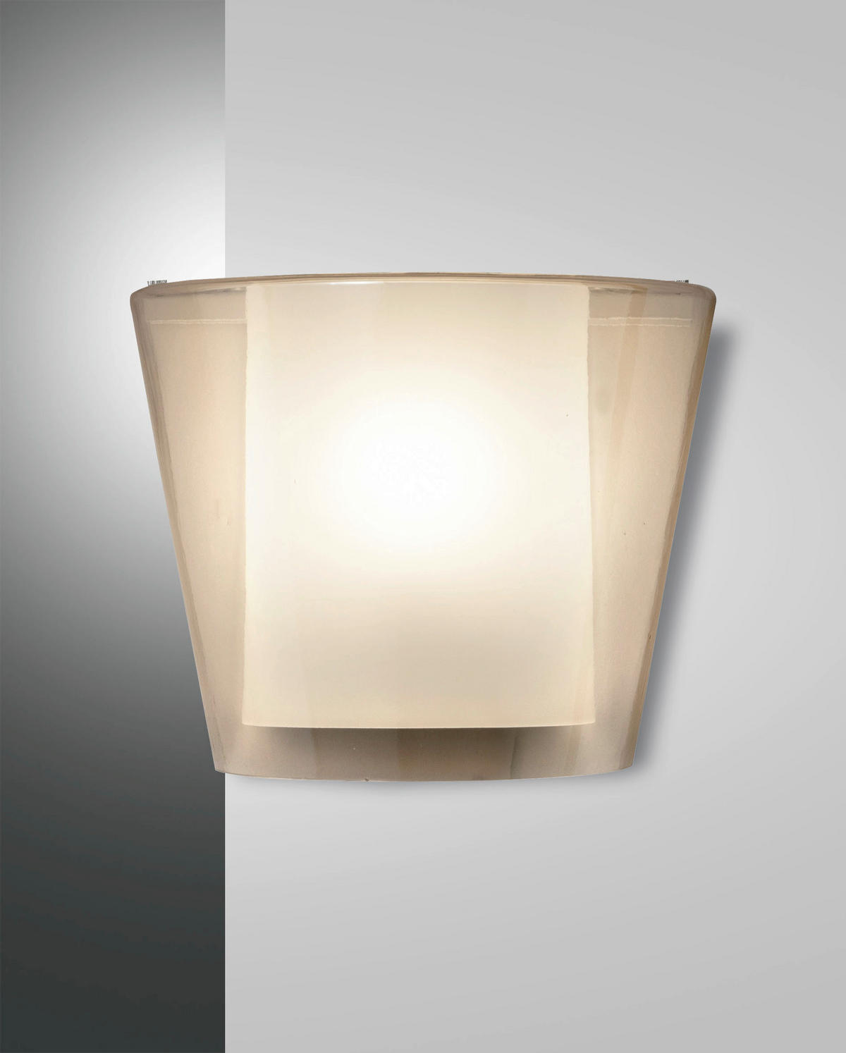 WANDLEUCHTE VIKI 28,5/14,5/23,5 cm   - Bernsteinfarben, Design, Glas/Metall (28,5/14,5/23,5cm) - Fabas Luce