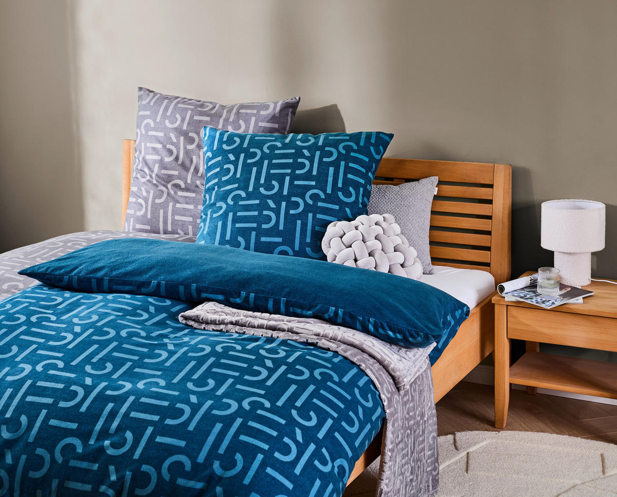 WENDEBETTWÄSCHE E-Scatter Big Flanell 135/200 cm  - Anthrazit/Grau, Basics, Textil (135/200cm) - Esprit