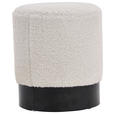 HOCKER in Metall, Textil Schwarz, Weiß  - Schwarz/Weiß, Trend, Textil/Metall (35/42/35cm) - Xora
