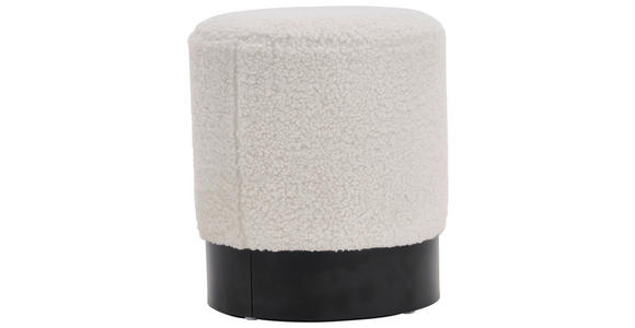 HOCKER in Metall, Textil Schwarz, Weiß - Schwarz/Weiß, Trend, Textil/Metall (35/42/35cm) - Xora