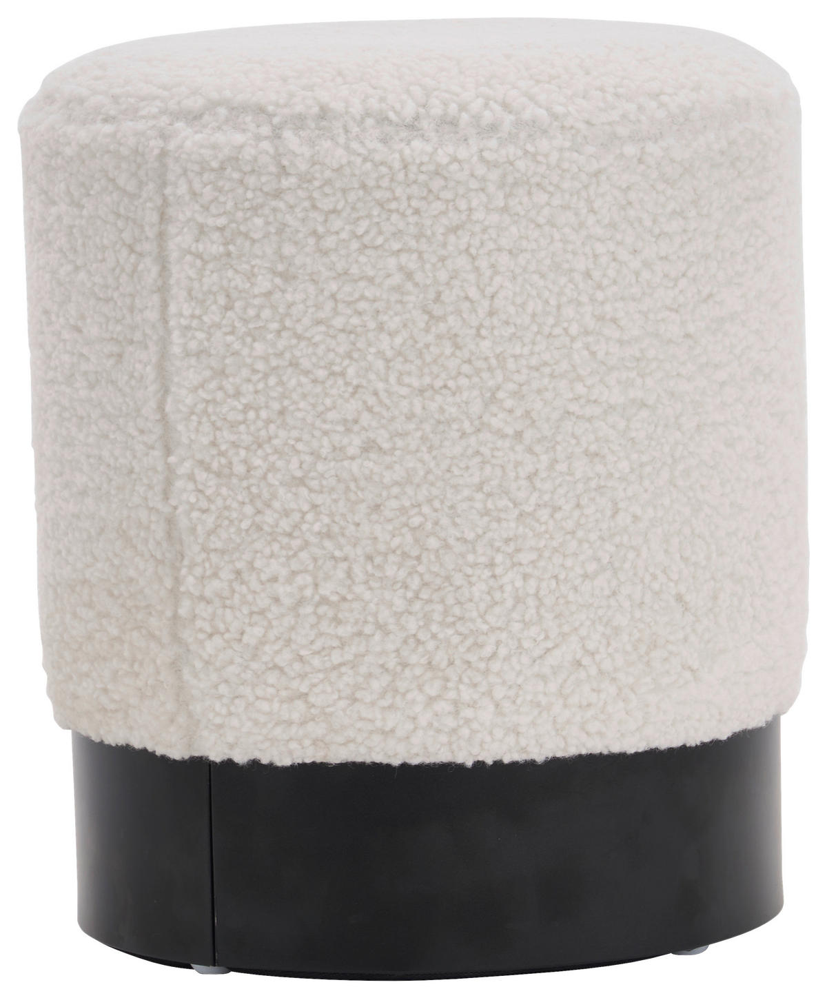 HOCKER in Metall, Textil Schwarz, Weiss  - Weiss/Schwarz, Trend, Textil/Metall (35/42/35cm) - Xora