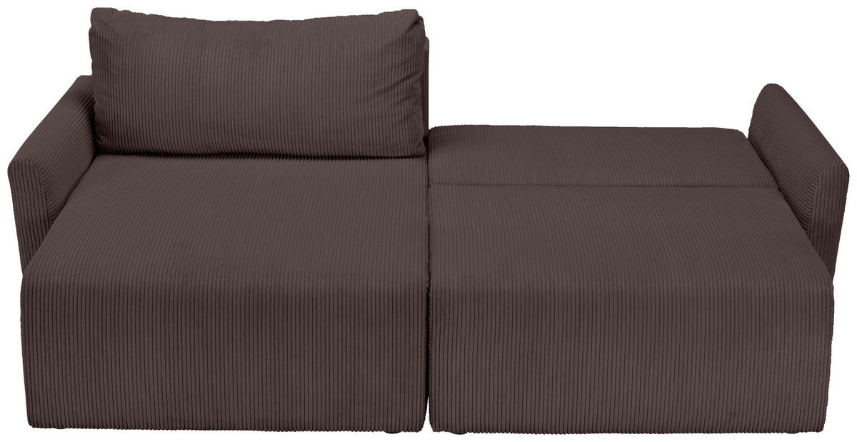 ECKSOFA Cord Braun  - Schwarz/Braun, Konventionell, Kunststoff/Textil (228/146cm) - MID.YOU