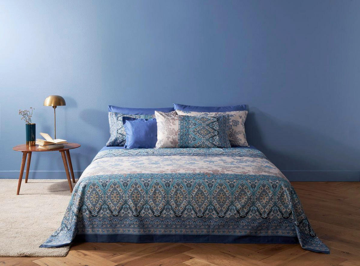 BETTWÄSCHE Agrigento Satin 200/200 cm  - Blau, Basics, Textil (200/200cm) - Bassetti